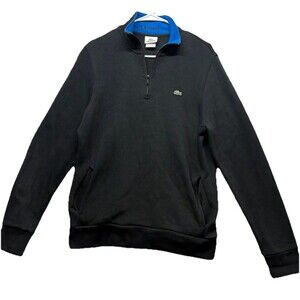 Lacoste Sweatshirt Quarter Zip Crocodile Logo Cotton Preppy Men’s Size Large 5 *